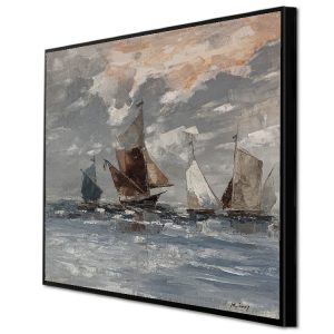 Sea Boat Abstract Oil Painting On Canvas Landscape Seascape Painting